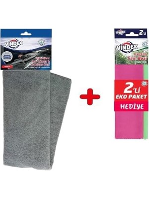 MWX Teknoloji Vindex Mikrofiber Oto Yıkama ve Kurlama Bezi 2 Adet Mikrofiber Temizlik Bezi Hediyeli