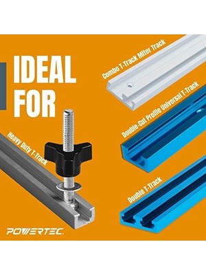 MWX Teknoloji 71068 T-Track Düğmeler, 1/4 – 20 1 – 1/5,1 cm Vida ve Pullar (10'lu Set)