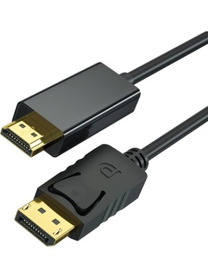 MWX Teknoloji Displayport To Hdtv Kablo 1.8 Metre 4K Ultra Hd Görüntü Aktarım Kablosu Altın Uçlu Yüksek Hızlı Video Ses Iletimi Monitör Tv Projektör Pc Laptop Uyumlu Dp To HDMI | ZR798