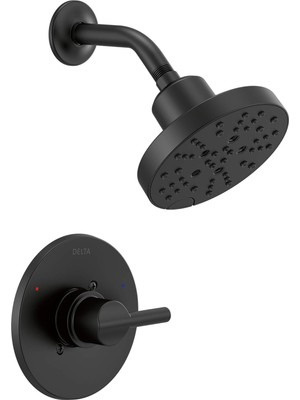 MWX Teknoloji Nicoli 14 Serisi Tek Kollu Duş Musluğu, Duş Seti 5 Püskürtme H2OKINETIC Duş Başlığı, Mat Siyah 142749-BL (Duşak Valfi Dahil)