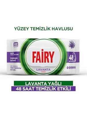 MWX Teknoloji Çok Amaçlı Yüzey Temizlik Havlusu 100 Yaprak | Lavanta Yağlı | Beyaz Sirke & Karbonat | 48 Saat Temizlik Etkili | Iz Bırakmayan Formül