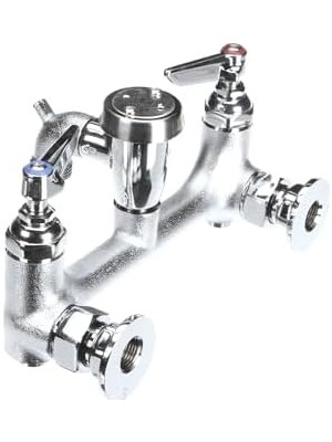 MWX Teknoloji T&s B-0674-BSTR Duvara Monte Servis Lavabo Bataryası 20 cm Merkezli, Vakum Kırıcı, Dahili Durdurucular, Sert Krom