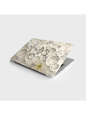 MWX Teknoloji Laptop Bilgisayar Notebook Pc Kaplama Etiketi Yuvarlak Çiçek