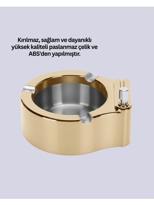 Uravas Store Mey Ithalat® Çakmak Entegreli Küllük Yeniden Doldurulabilir Metal Gövde