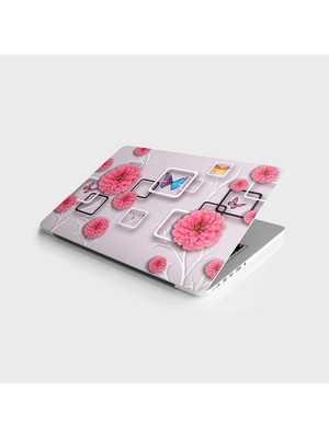 MWX Teknoloji Laptop Bilgisayar Notebook Pc Kaplama Etiketi 3D Çiçek Kelebek