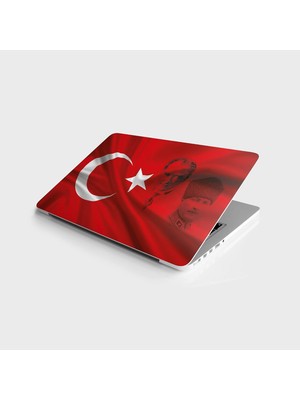 MWX Teknoloji Laptop Bilgisayar Notebook Pc Kaplama Etiketi Türk Bayrağı Atatürk