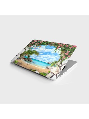 MWX Teknoloji Laptop Bilgisayar Notebook Pc Kaplama Etiketi Taş Desen Gemi Deniz