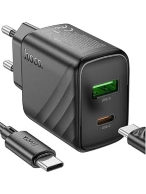 MWX Teknoloji CS23A Sunlight 30W Pd Hızlı Şarj Cihazı - 1x Usb-C ve 1x Usb-A Qc 3.0 Çıkışlı, 1 Metre Usb-C Şarj Kablosu Dahil - Siyah