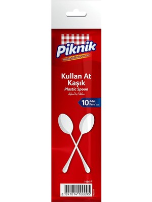 MWX Teknoloji Piknik Kullan-At Plastik Kaşık 10'lu Büyük Beyaz 1486