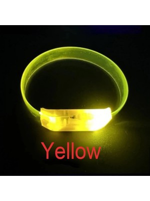 Uravas Store Mey Ithalat® 3 Modlu Pilli LED Işıklı Esnek Parti Bilekliği Sarı