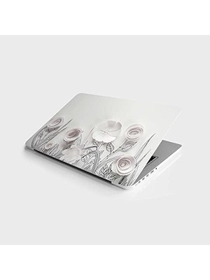 MWX Teknoloji Laptop Bilgisayar Notebook Pc Kaplama Etiketi 3D Kağıt Çiçekler