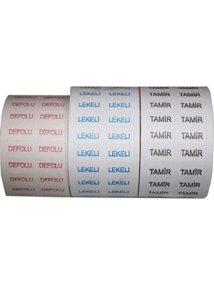 MWX Teknoloji Iskur Tamir Lekeli Defolu Yapışkanlı Kontrol Etiketi 3 Lü Set