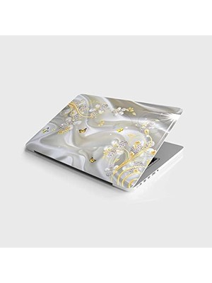 MWX Teknoloji Laptop Notebook Pc Kaplama Etiketi Kelebek ve Çiçekler