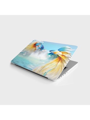MWX Teknoloji Laptop Bilgisayar Notebook Pc Kaplama Etiketi Renkli Balıklar