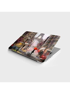 MWX Teknoloji Laptop Bilgisayar Notebook Pc Kaplama Etiketi Paris Sokak Yağlıboya