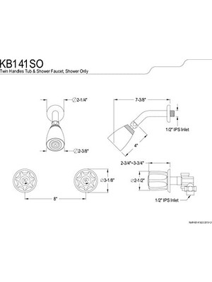 MWX Teknoloji KB141SO Ikiz Akrilik Kulplu Küvet ve Duş Bataryası, Sadece Duşlu, Parlak Krom, 20 cm Merkez
