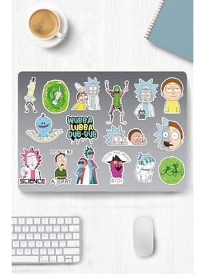 MWX Teknoloji And Morty Temalı Etiket Seti 2 - Laptop Notebook Telefon