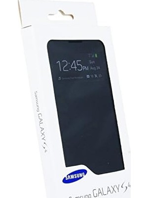 MWX Teknoloji I9500 Galaxy S4 Kılıf Orjinal S-View Cover (Deri) - Siyah EF-MI950B