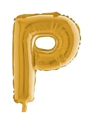 MWX Teknoloji - P Harfi Altın Folyo Balon 16 Inch 40 cm