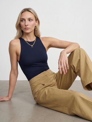 Dilvin 32836 Halter Yaka Bodysuit-K.lacivert