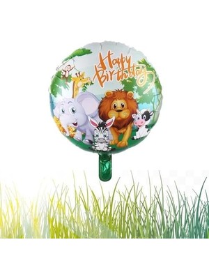 MWX Teknoloji Yuvarlak Happy Birthday Folyo Balon 45 cm - 18 Inç