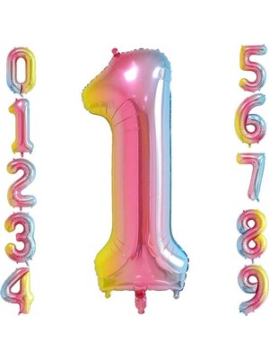 MWX Teknoloji Patladı Gitti 1 Rakam 32 Inc 80 cm Gokkusagı Folyo Balon