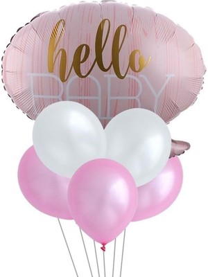 MWX Teknoloji Çitipitistore Hoş Geldin Bebek & Baby Shower Partisi Balon Set, Pembe