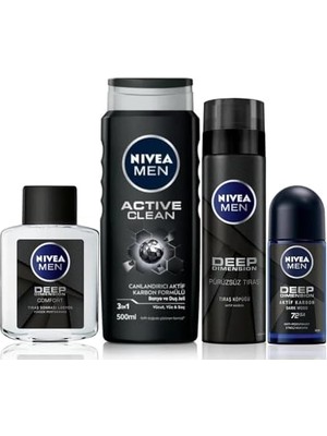 MWX Teknoloji Men Erkek Damat Çeyiz Bohça Seti, Duş Jeli 500ML, Roll-On 50ML, Losyon 100ML, Tıraş Köpüğü 200ML