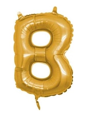 MWX Teknoloji - B Harfi Altın Folyo Balon 40 Inch 90 cm