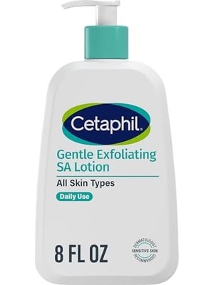 MWX Teknoloji Cetaphil Nazik Peeling Sa Losyonu, Tüm Cilt Tipleri Için Hafif Nemlendirici, 8oz Pompa Şişesi, Salisilik Asit, Mandelik Asit ve Glukonolakton, Nazikçe Eksfoliye Edici, Dermatolog Önerilen Marka