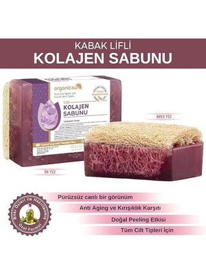 MWX Teknoloji Doğal Kabak Lifli Kolajen Collagen Sabunu 120 gr - Tüm Cilt Tipleri - Anti Aging, Kırışıklık Karşıtı