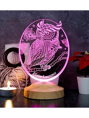 MWX Teknoloji Tasarımlı Kişiye Özel 3D LED Gece Lambası – Dekoratif Lamba, Severlere Masa Lambası, Hayvan Temalı Işıklı Hediye