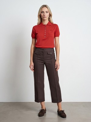 Dilvin 72711 %100 Pamuk Culotte Pantolon-Kahve