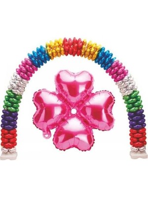 MWX Teknoloji - Çiçek Modeli Pembe Kalp Folyo Balon