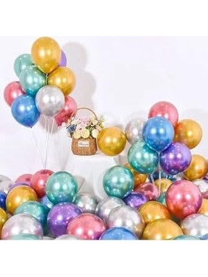 MWX Teknoloji Çıtıpıtıstore 50 Li Karışık Krom Balon, Krom Balon