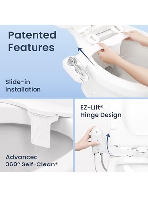 MWX Teknoloji Bidet Neo 320 Plus – Yeni Nesil Su Bide Klozet Kapağı Eklentisi, Yenilikçi Ez-Kaldırma Menteşeleri, Çift Nozullu ve 360° Kendini Temizleme Modu (Beyaz)