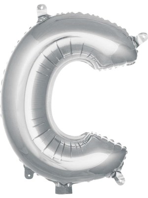 MWX Teknoloji C Harfi 16 Inç Gümüş Renk Folyo Balon 36 cm (Gümüş)