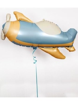 MWX Teknoloji Retro Uçak Folyo Balon Mavi