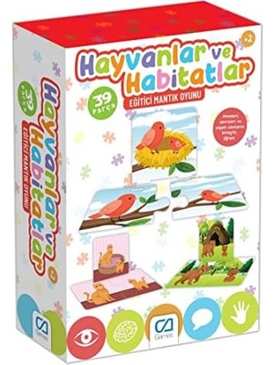 MWX Teknoloji Ca Games Eğitici ve Öğretici Hayvanlar ve Habitatlar 39 Parça Mantık Oyunu