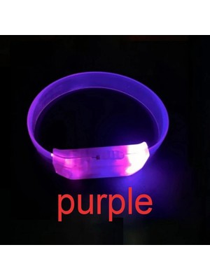 Uravas Store Mey Ithalat® 3 Modlu Pilli LED Işıklı Esnek Parti Bilekliği Mor