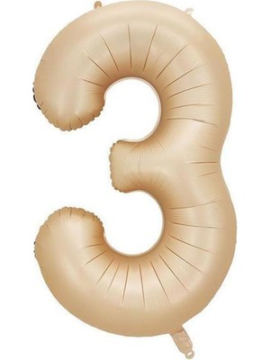 MWX Teknoloji - 3 Rakamı Karamel Folyo Balon 34 Inch 86 cm