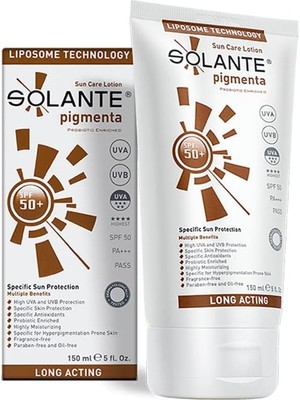 MWX Teknoloji Solante Pigmenta Lekeli Ciltler Için 150 ml 50 Faktör Güneş Losyonu