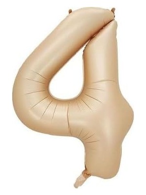 MWX Teknoloji - 4 Rakamı Karamel Folyo Balon 34 Inch 86 cm