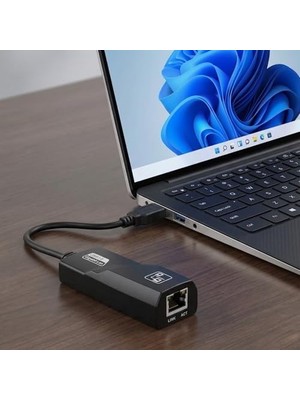 MWX Teknoloji Hadron USB 3.0 Ethernet Adaptörü | 10/100 Mbps Hız | Usb-A To Lan Internet Dönüştürücü | Windows, Mac ve Linux Uyumlu | Laptop ve Pc Için Tak Çalıştır Kablolu Ağ Kartı, Siyah