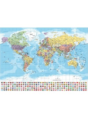 MWX Teknoloji Blue Focus 1000 Parça - World Map (Dünya Haritası)