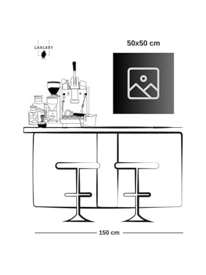 MWX Teknoloji Kare Kanvas Kahve Köşesi Cafe Tablosu Barista Kahverengi Pekinez, 90 x 90