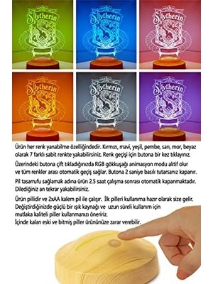 MWX Teknoloji Hogwarts Potter Hediyesi, Potter, Hogwarts Hediyesi 3D LED Lamba