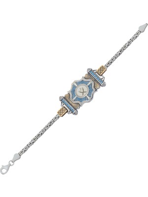Innuendo Jewelry 925 Ayar Gümüş Mavi Taşlı Zülfikar Kılıcı Motifli Erkek Bileklik