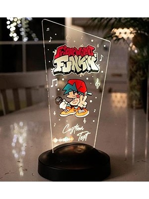 MWX Teknoloji Night Funkin Fnf Game Fanları Için Özel Gece Lambası, Isimli Mükemmel Oyun Odası Hediyesı, Erkek Arkadaşa Doğum Günü Hediyesi, Kişiye Özel