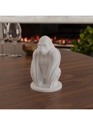 MWX Teknoloji Geometrik Goril Heykeli – Modern ve Minimalist Biblo | Güç Temalı Hayvan Figürü, Kitaplık ve Ofis Masası Için Dekoratif Heykel
